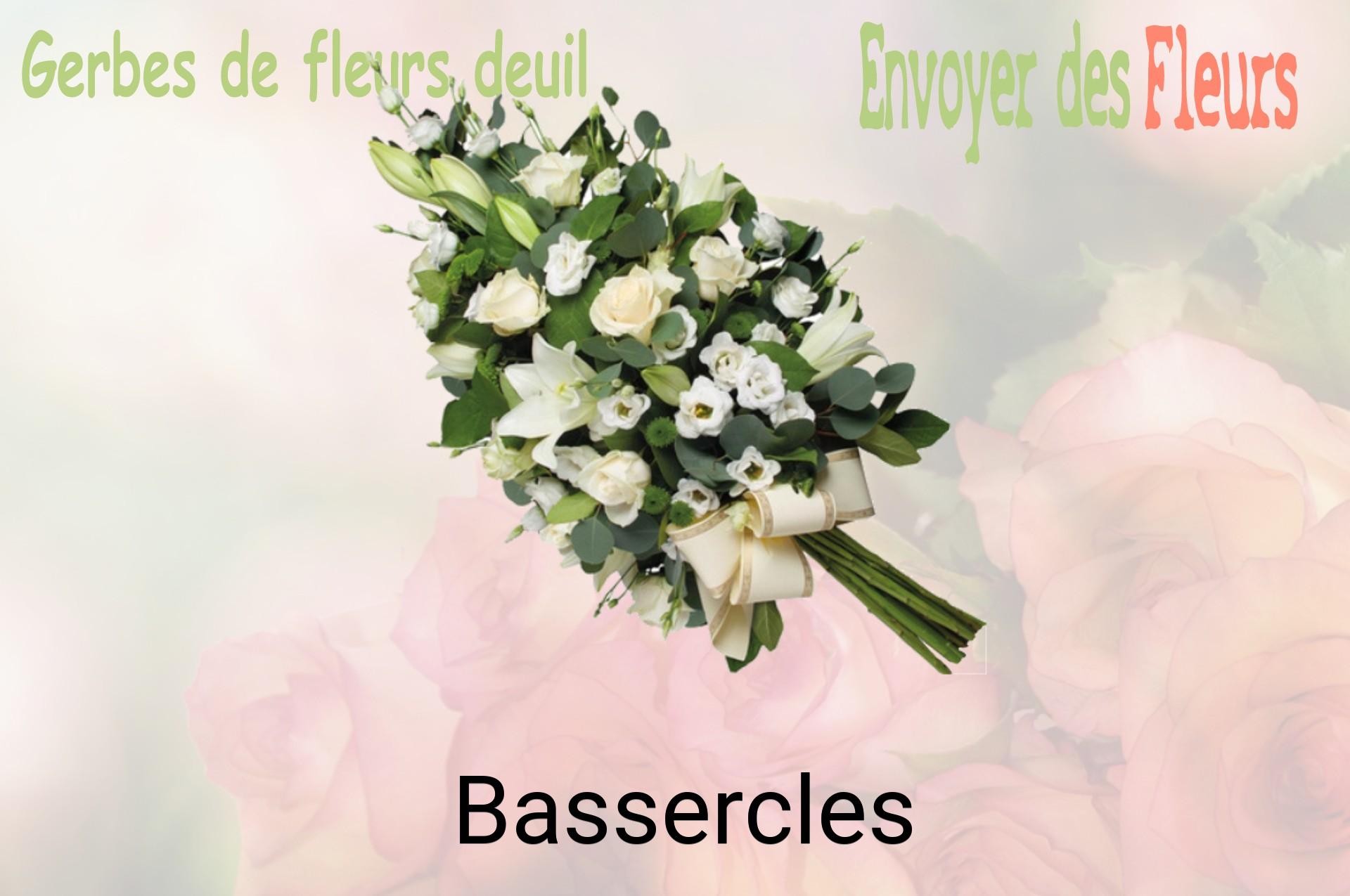 Gerbe de fleurs de deuil livrée à Bassercles